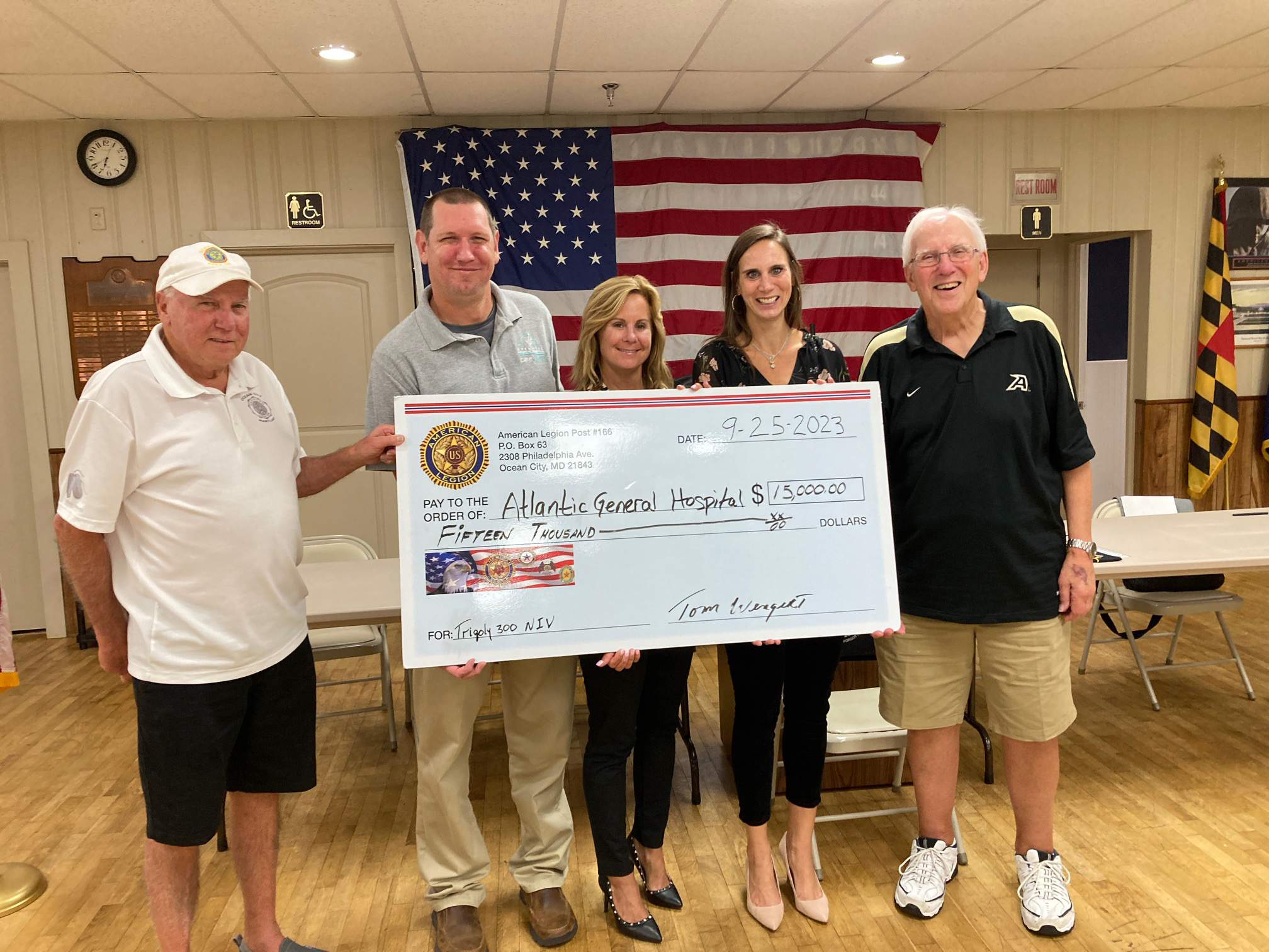 Atlantic General Hospital Receives Donation from Local American Legion Post