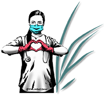 Nurse with seagrass making a heart with her hands